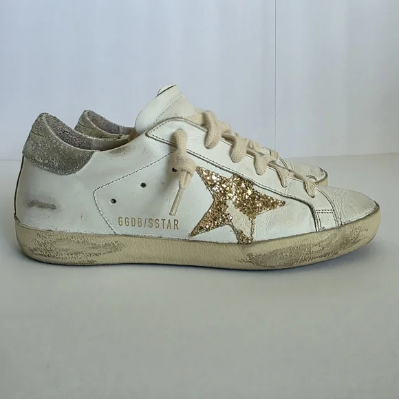 Woman’s Golden Goose Sneakers Super Star Classic White And Gold Size 36